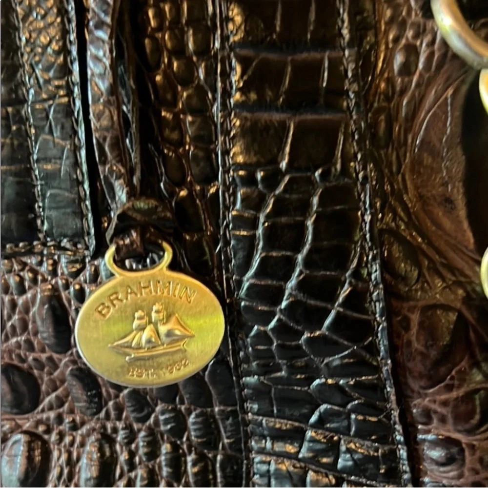 Brahmin Crocodile-Embossed Handbag